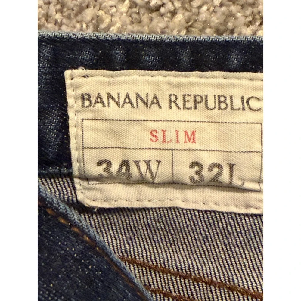 Banana Republic Jeans Mens 34X32 Slim Fit Straight Leg Dark Wash Denim